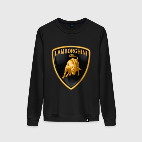 Женский свитшот хлопок Lamborghini logo, цвет черный