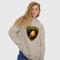 Женское худи Oversize хлопок Lamborghini logo - фото 2