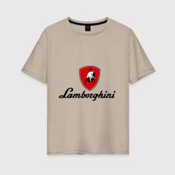 Женская футболка хлопок Oversize Logo Lamborghini