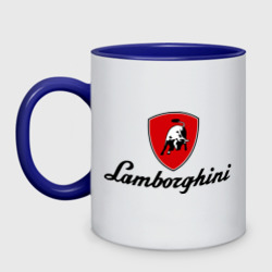 Кружка двухцветная Logo lamborghini