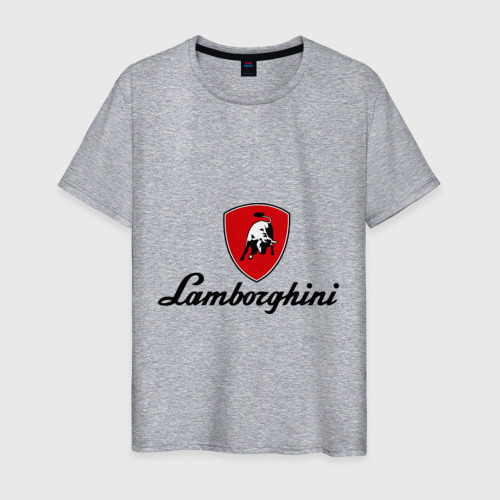 Мужская футболка хлопок Logo Lamborghini, цвет меланж