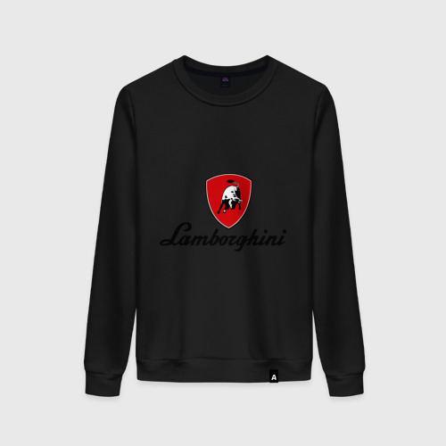 Женский свитшот хлопок Logo Lamborghini, цвет черный