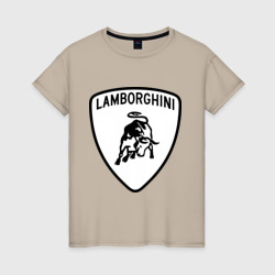 Женская футболка хлопок Lamborghini лого
