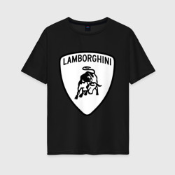 Женская футболка хлопок Oversize Lamborghini лого