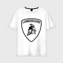 Женская футболка хлопок Oversize Lamborghini лого