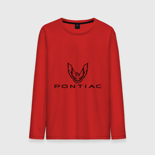 Мужской лонгслив хлопок Logo pontiac, цвет красный
