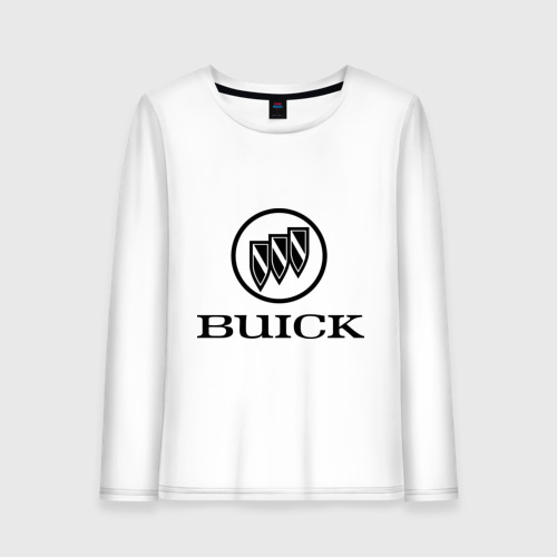 Женский лонгслив хлопок Buick logo, цвет белый