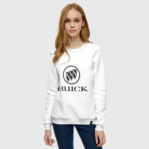 Женский свитшот хлопок Buick logo, цвет белый - фото 3