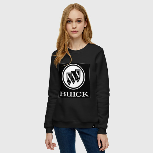 Женский свитшот хлопок Buick лого, цвет черный - фото 3