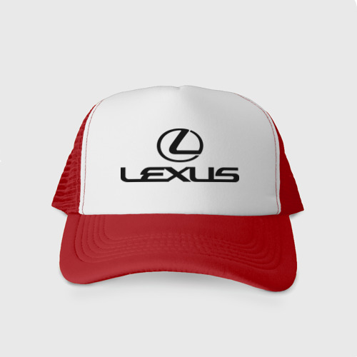 Кепка тракер с сеткой Lexus logo, цвет красный