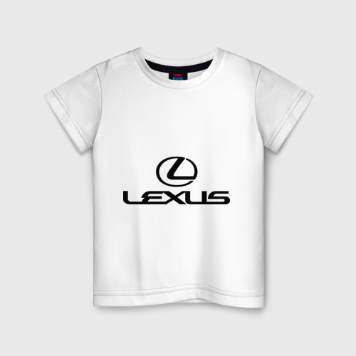 Детская футболка хлопок Lexus logo, цвет белый