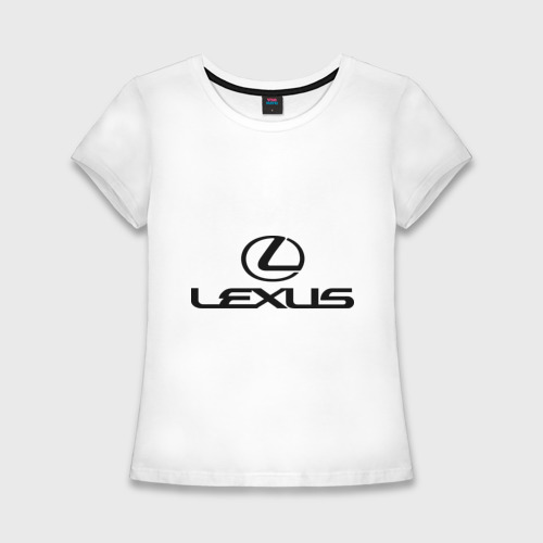 Женская футболка хлопок Slim Lexus logo, цвет белый