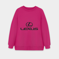 Женский свитшот oversize без начеса хлопок Lexus logo