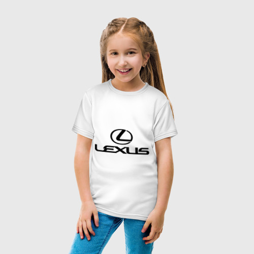 Детская футболка хлопок Lexus logo, цвет белый - фото 5