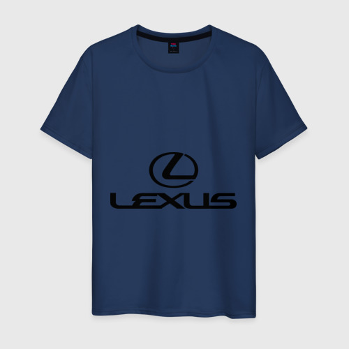 Мужская футболка хлопок Lexus logo, цвет темно-синий