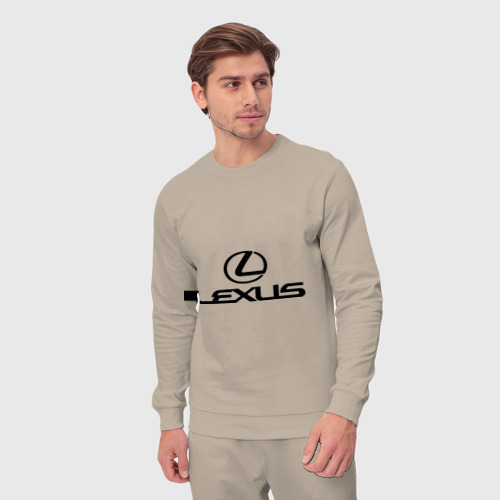 Мужской костюм хлопок Lexus logo, цвет миндальный - фото 5