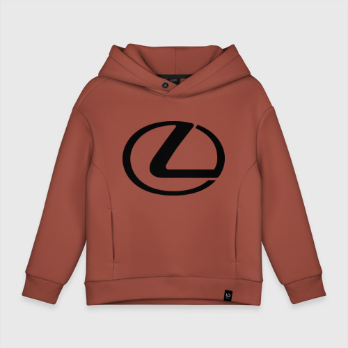 Детское худи Oversize хлопок Logo Lexus, цвет кирпичный