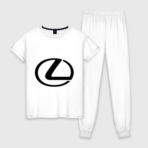 Женская пижама хлопок с принтом Logo lexus, вид спереди #2