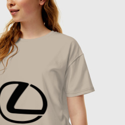 Женская футболка хлопок Oversize Logo Lexus - фото 2