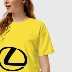 Женская футболка хлопок Oversize Logo Lexus - фото 2