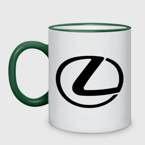 Кружка двухцветная Logo Lexus, цвет Кант зеленый