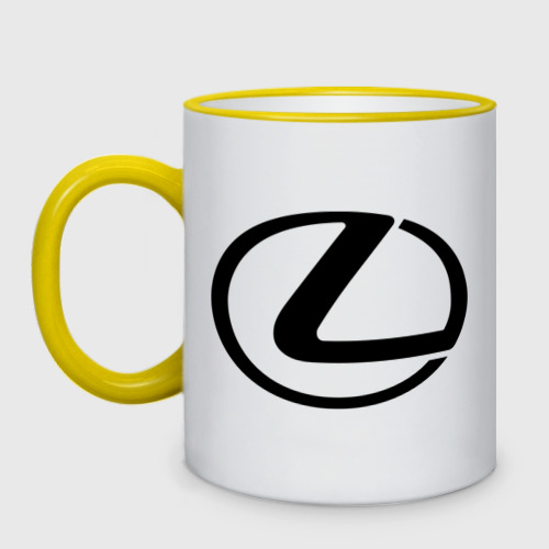 Кружка двухцветная Logo Lexus, цвет Кант желтый