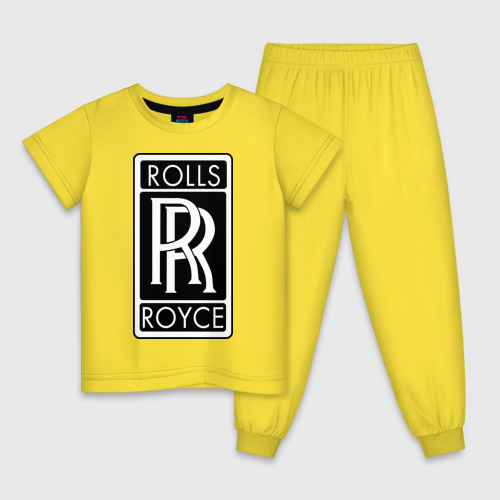 Детская пижама хлопок с принтом Rolls-Royce, вид спереди #2