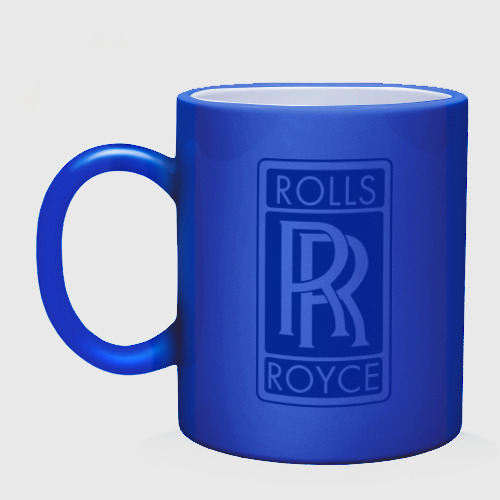 Кружка хамелеон Rolls-Royce, цвет белый + синий - фото 3