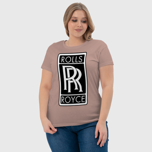 Женская футболка хлопок с принтом Rolls-Royce, фото #4