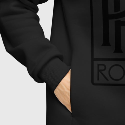 Мужское худи Oversize хлопок Rolls-Royce logo, цвет черный - фото 8