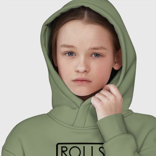 Детское худи Oversize хлопок Rolls-Royce logo, цвет авокадо - фото 6