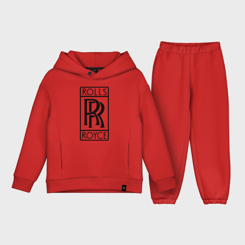 Детский костюм хлопок Oversize Rolls-Royce logo, цвет красный