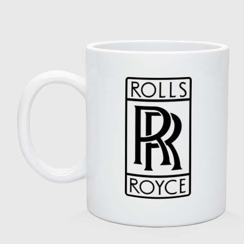 Кружка керамическая Rolls-Royce logo, цвет белый