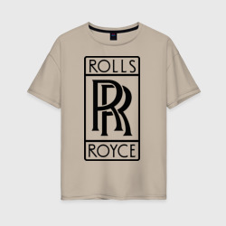 Женская футболка хлопок Oversize Rolls-Royce logo