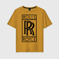 Женская футболка хлопок Oversize Rolls-Royce logo