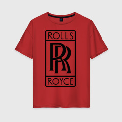 Женская футболка хлопок Oversize Rolls-Royce logo