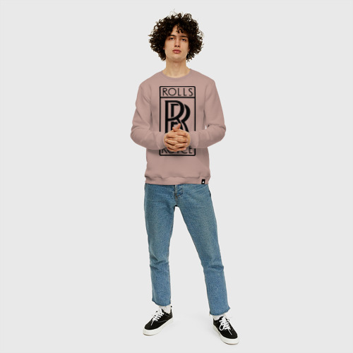 Мужской свитшот хлопок Rolls-Royce logo, цвет пыльно-розовый - фото 5