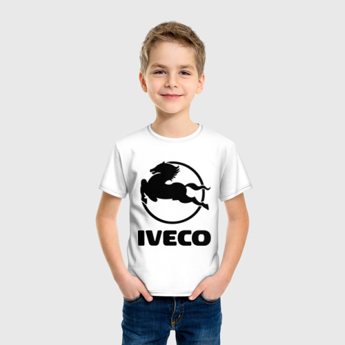 Детская футболка хлопок Iveco, цвет белый - фото 3