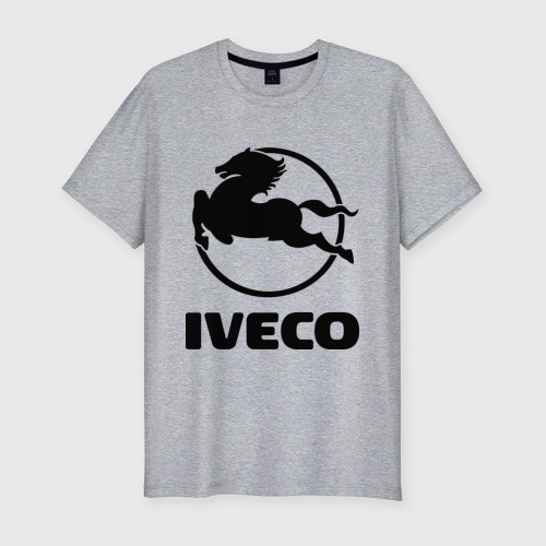 Мужская футболка хлопок Slim с принтом Iveco, вид спереди #2