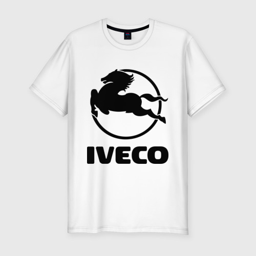 Мужская футболка хлопок Slim Iveco, цвет белый