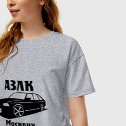 Женская футболка хлопок Oversize АЗЛК «Москвич» - фото 2