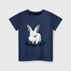 Детская футболка хлопок Следуй за белым кроликом