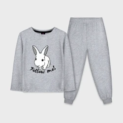 Детская пижама с лонгсливом хлопок Следуй за белым кроликом