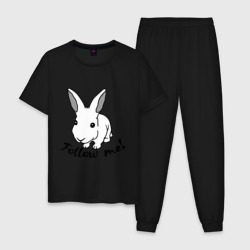 Мужская пижама хлопок Следуй за белым кроликом