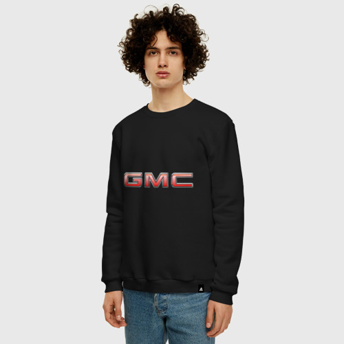 Мужской свитшот хлопок Logo GMC, цвет черный - фото 3