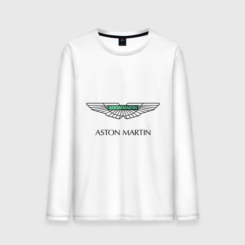 Мужской лонгслив хлопок Aston Martin logo, цвет белый