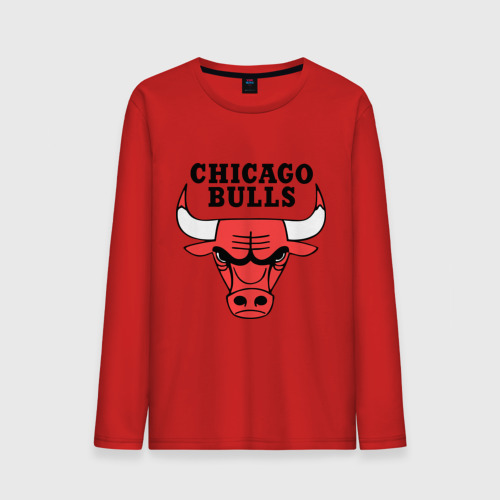 Мужской лонгслив хлопок Chicago bulls logo, цвет красный