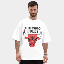 Мужская футболка Oversize хлопок premium Chicago bulls logo - фото 2