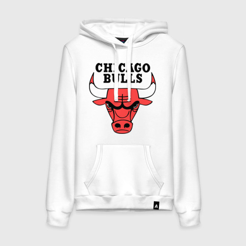 Женская толстовка хлопок Chicago bulls logo, цвет белый