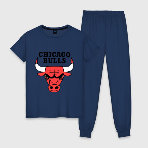 Женская пижама хлопок Chicago bulls logo, цвет темно-синий